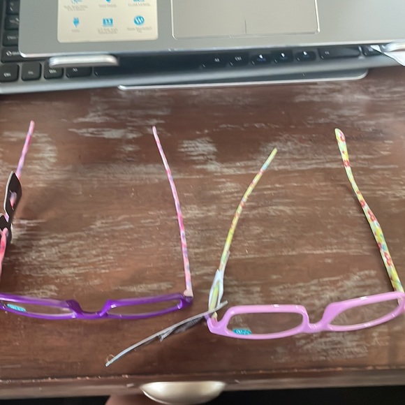 Fashion +2.00 purple & pink print & purple and yellow with flower print readers - Picture 13 of 16